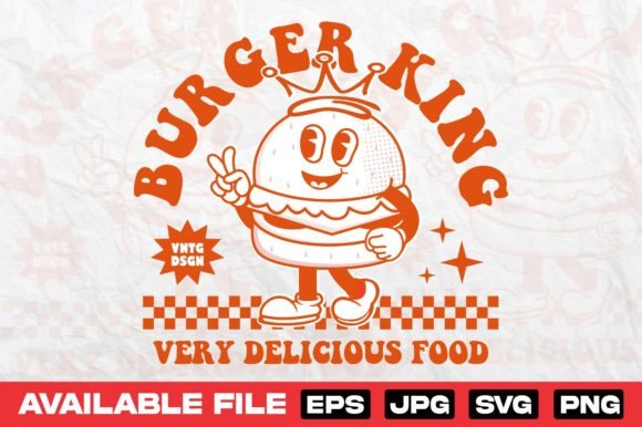 Burger King Cartoon Character Design: A Vintage Mascot for Modern Projects