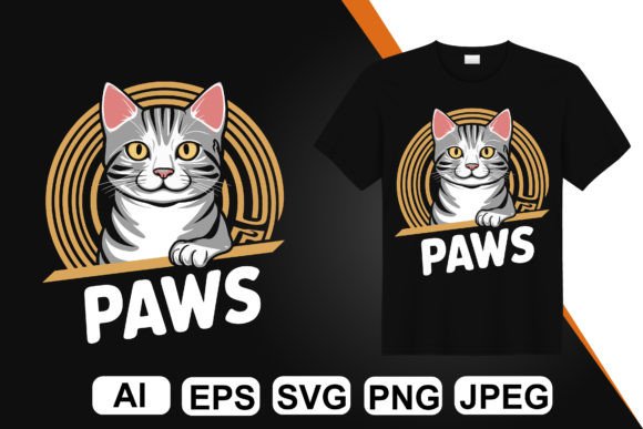 Cat T-Shirt Design Generative with AI: Your Print-Ready Solution