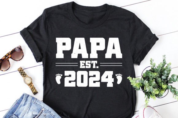 Celebrate Fatherhood: The Papa Est 2024 T-Shirt Design