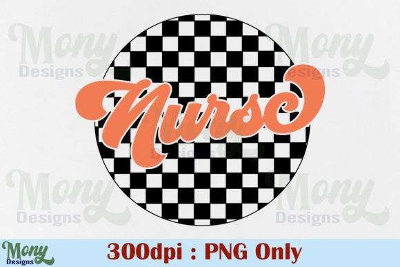 Design with a Vintage Vibe: The Nurse Retro Checkered PNG