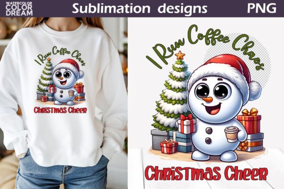 Funny Snowman Coffee Sublimation Design for Holiday Cheer